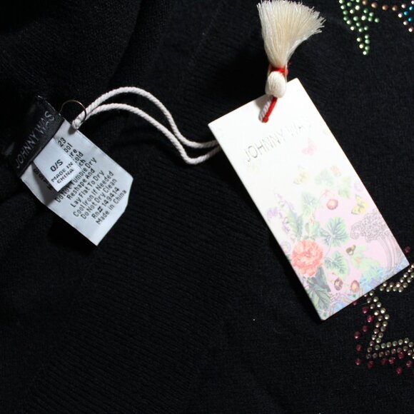 NWT Johnny Was Biya JWLA 3J Workshop Ladie Rhinestone Scarf Knit Wool Cashmere - Picture 8 of 8